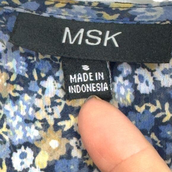 Y2k Midi Dress 8 Sheer Ditsy Floral Chiffon Ethereal Fairy WhimsiGoth Ruffle MSK - Picture 7 of 16